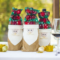HKM-038611 Christmas Table Decorative Wine Bottle Bag - Creative Design 35cm Cloth Bag with Festive Themes