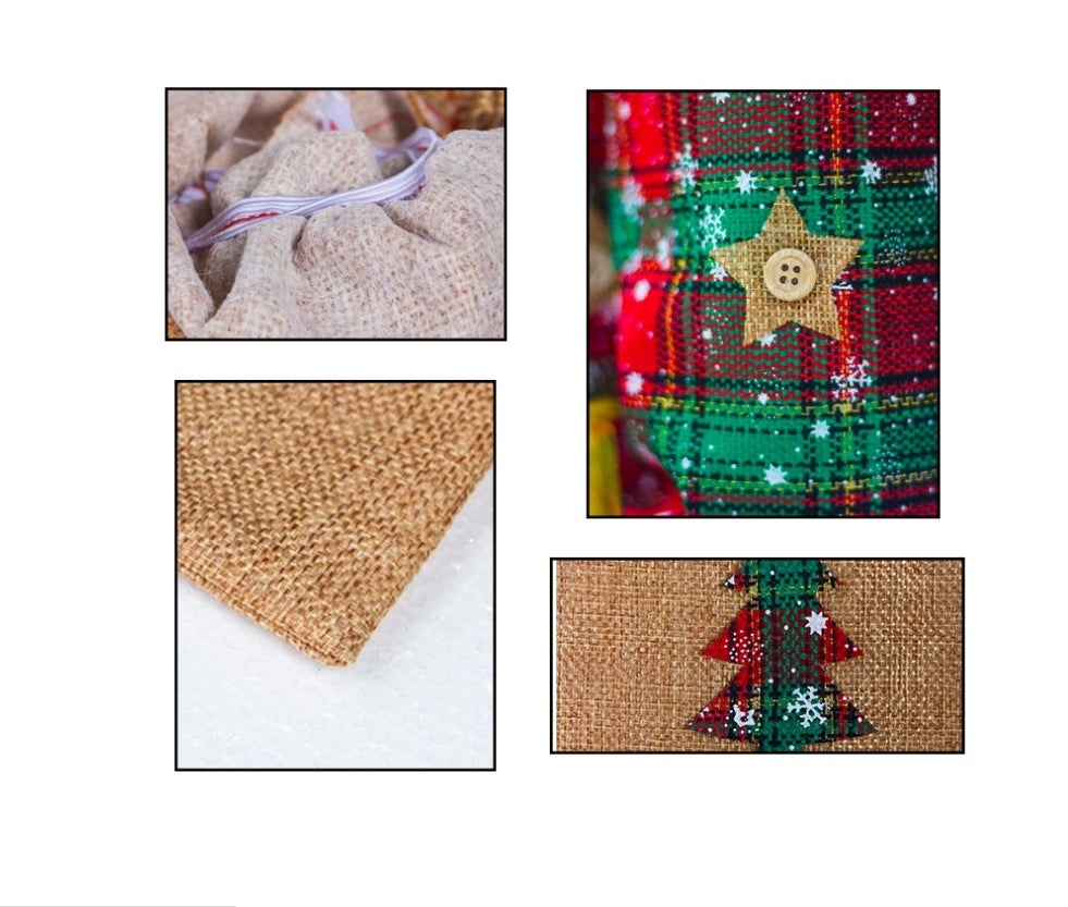 HKM-038611 Christmas Table Decorative Wine Bottle Bag - Creative Design 35cm Cloth Bag with Festive Themes