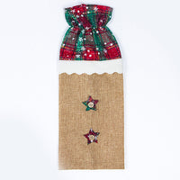 HKM-038611 Christmas Table Decorative Wine Bottle Bag - Creative Design 35cm Cloth Bag with Festive Themes