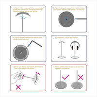 HKM-038675 Helmet Holder Stand in Grey Aluminum Alloy - Space-Saving Design, 11 Inches Tall