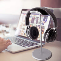 HKM-038675 Helmet Holder Stand in Grey Aluminum Alloy - Space-Saving Design, 11 Inches Tall