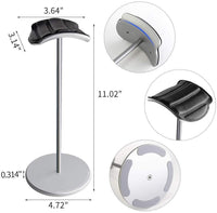 HKM-038675 Helmet Holder Stand in Grey Aluminum Alloy - Space-Saving Design, 11 Inches Tall