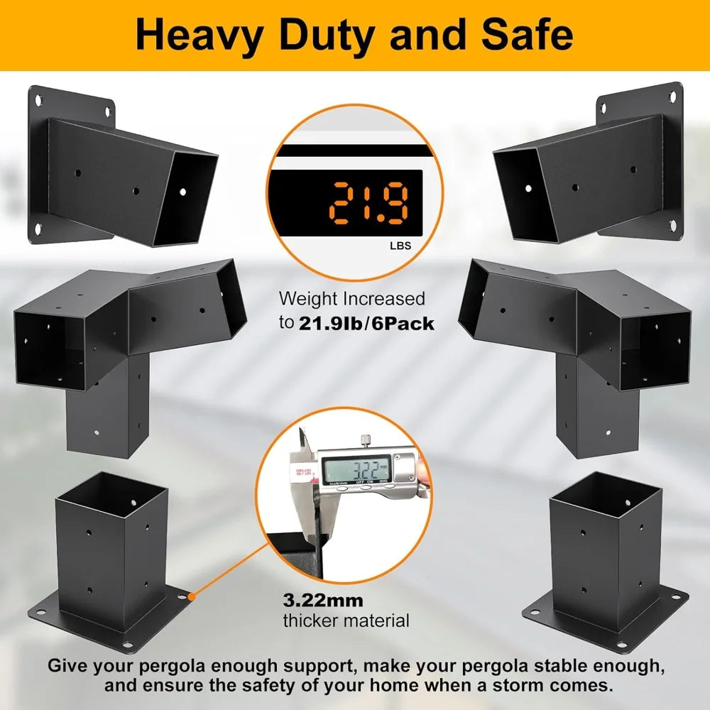 KTX-038675 Metal Pergola Bracket Kit for Garden Structures, Waterproof Connector for Arches and Gazebos