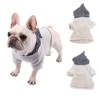 HKM-038739 Cozy Hooded Fleece Dog Sweater in Blue, Red, and Yellow - Sizes S to XXL