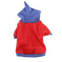 HKM-038739 Cozy Hooded Fleece Dog Sweater in Blue, Red, and Yellow - Sizes S to XXL