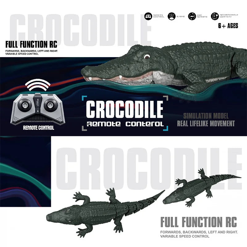 HKM-038739 Remote Control Swimming Crocodile Toy - 2.4G Radio Control for Kids, Ages 6 and Up, Indoor-Outdoor Fun