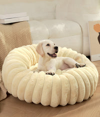 HKM-038867 Pet Kennels Long Plush Round Cat Nest Winter Warm Dog Beds Kennel Super Soft Dogs Mat Sofa Pet Deep Sleeping SuppliesPet Products