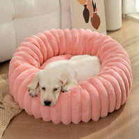 HKM-038867 Pet Kennels Long Plush Round Cat Nest Winter Warm Dog Beds Kennel Super Soft Dogs Mat Sofa Pet Deep Sleeping SuppliesPet Products