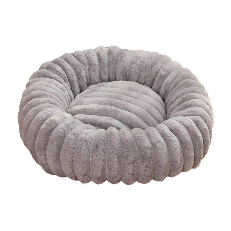 HKM-038867 Pet Kennels Long Plush Round Cat Nest Winter Warm Dog Beds Kennel Super Soft Dogs Mat Sofa Pet Deep Sleeping SuppliesPet Products