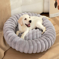 HKM-038867 Pet Kennels Long Plush Round Cat Nest Winter Warm Dog Beds Kennel Super Soft Dogs Mat Sofa Pet Deep Sleeping SuppliesPet Products