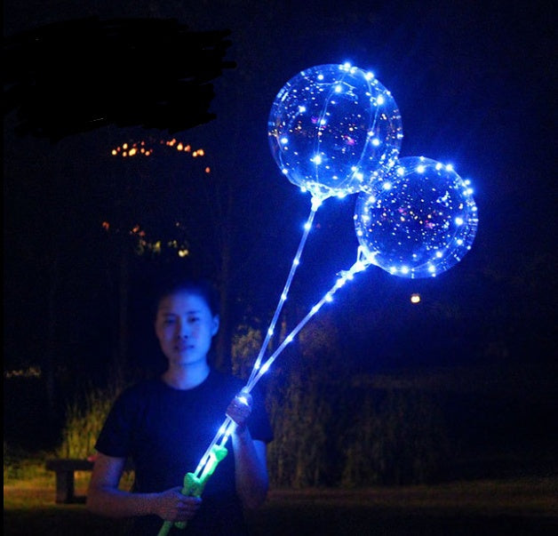 HKM-038931 Glowing Decorative Round Balloon - Transparent PVC with Three-Speed Switch