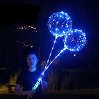 HKM-038931 Glowing Decorative Round Balloon - Transparent PVC with Three-Speed Switch