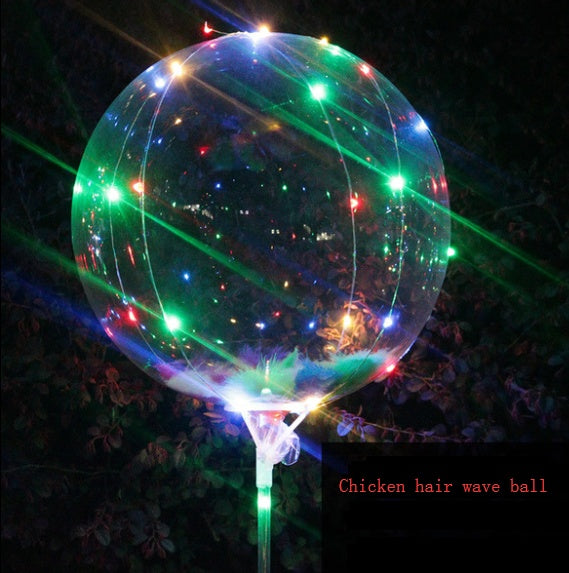 HKM-038931 Glowing Decorative Round Balloon - Transparent PVC with Three-Speed Switch