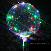 HKM-038931 Glowing Decorative Round Balloon - Transparent PVC with Three-Speed Switch