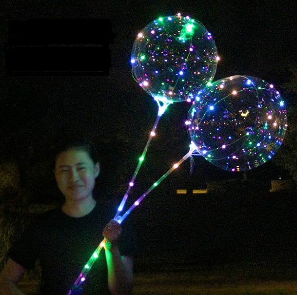 HKM-038931 Glowing Decorative Round Balloon - Transparent PVC with Three-Speed Switch