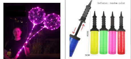 HKM-038931 Glowing Decorative Round Balloon - Transparent PVC with Three-Speed Switch