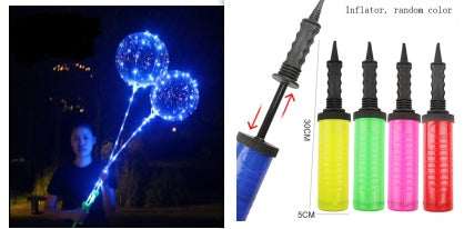 HKM-038931 Glowing Decorative Round Balloon - Transparent PVC with Three-Speed Switch