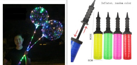 HKM-038931 Glowing Decorative Round Balloon - Transparent PVC with Three-Speed Switch