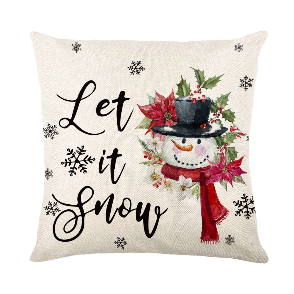 KTX-038995 Christmas Snowflake Decorative Pillow Covers - Soft Square Throw Cushion Cases for Home and Sofa Decor