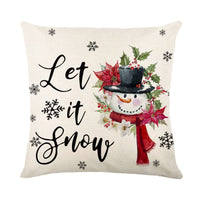 HKM-038995 Christmas Snowflake Decorative Pillow Covers - Soft Square Throw Cushion Cases for Home and Sofa Decor