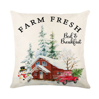 HKM-038995 Christmas Snowflake Decorative Pillow Covers - Soft Square Throw Cushion Cases for Home and Sofa Decor
