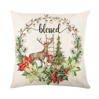 HKM-038995 Christmas Snowflake Decorative Pillow Covers - Soft Square Throw Cushion Cases for Home and Sofa Decor