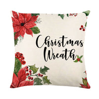 HKM-038995 Christmas Snowflake Decorative Pillow Covers - Soft Square Throw Cushion Cases for Home and Sofa Decor