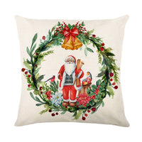 HKM-038995 Christmas Snowflake Decorative Pillow Covers - Soft Square Throw Cushion Cases for Home and Sofa Decor