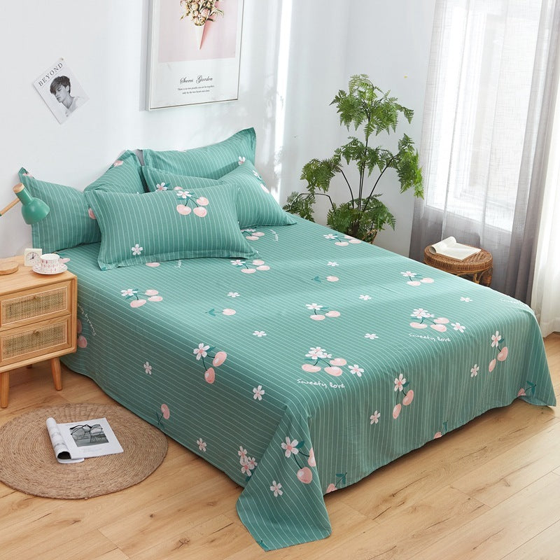 HKM-039123 Cotton Solid Color Twill Bed Sheets for Single and Double Beds