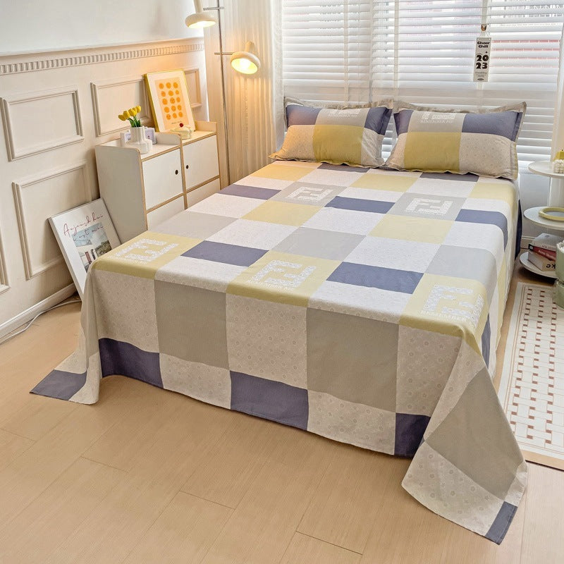 HKM-039123 Cotton Solid Color Twill Bed Sheets for Single and Double Beds