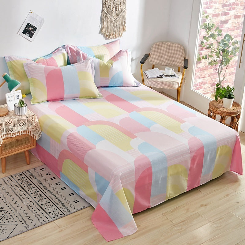 HKM-039123 Cotton Solid Color Twill Bed Sheets for Single and Double Beds