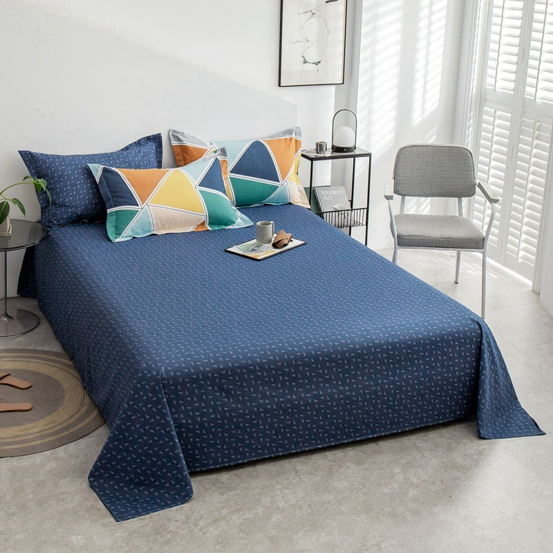 HKM-039123 Cotton Solid Color Twill Bed Sheets for Single and Double Beds