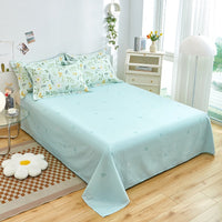 HKM-039123 Cotton Solid Color Twill Bed Sheets for Single and Double Beds