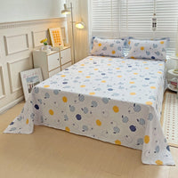 HKM-039123 Cotton Solid Color Twill Bed Sheets for Single and Double Beds