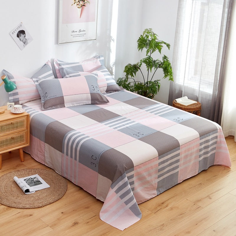 HKM-039123 Cotton Solid Color Twill Bed Sheets for Single and Double Beds