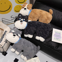 HKM-039123 Cute Plush Dog Pillow - 50cm Soft Toy for Teens in Brown, Black, and Gray