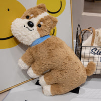 HKM-039123 Cute Plush Dog Pillow - 50cm Soft Toy for Teens in Brown, Black, and Gray