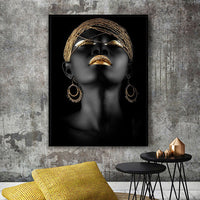 HKM-039251 African Woman Modern Canvas Decorative Painting - Rectangle Human Pattern Art