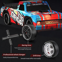 HKM-039315 1:16 High Speed Remote Control Drift Car - 4WD Pickup Stunt Vehicle with Luminous Design, Indoor-Outdoor Fun