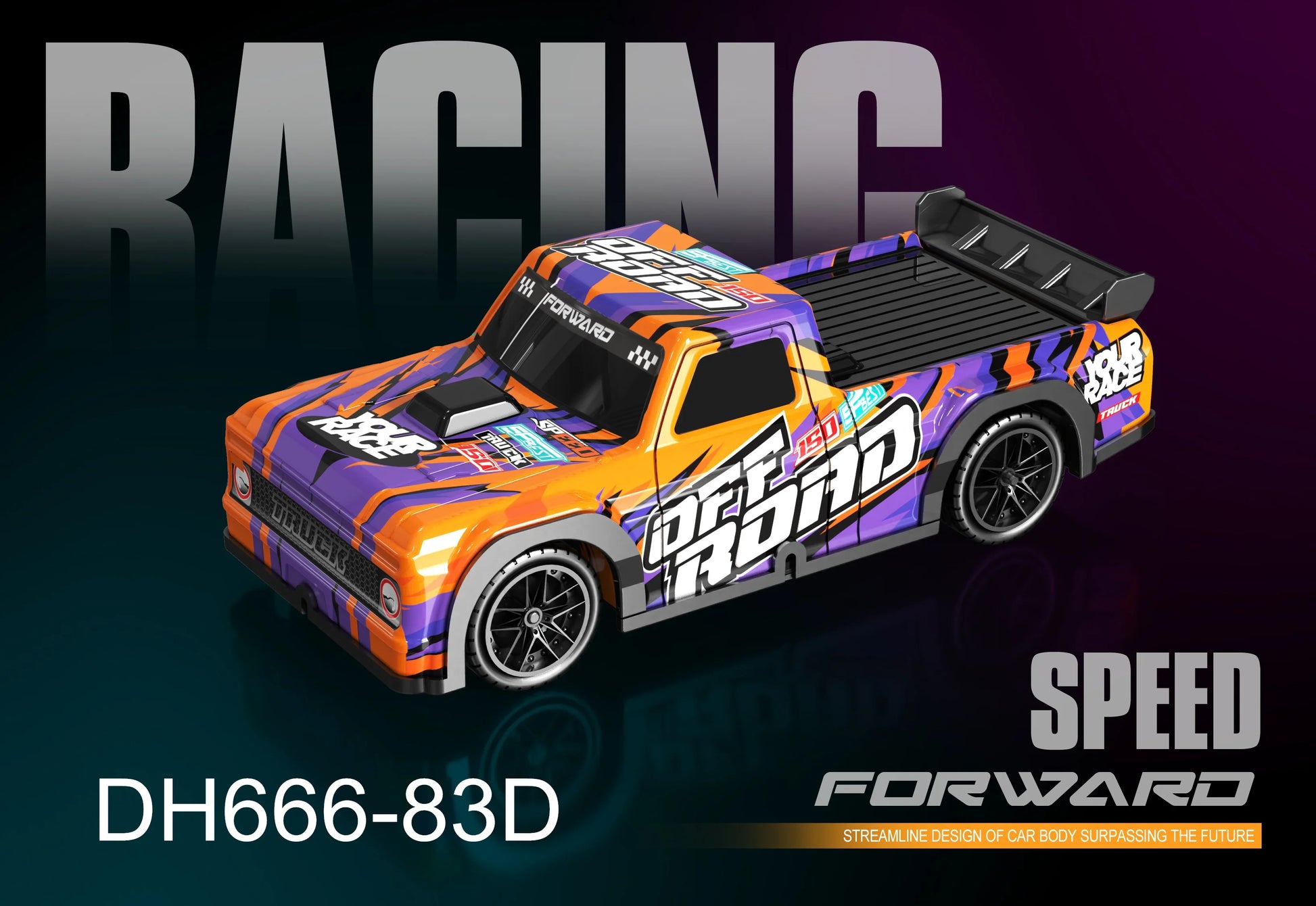 HKM-039315 1:16 High Speed Remote Control Drift Car - 4WD Pickup Stunt Vehicle with Luminous Design, Indoor-Outdoor Fun