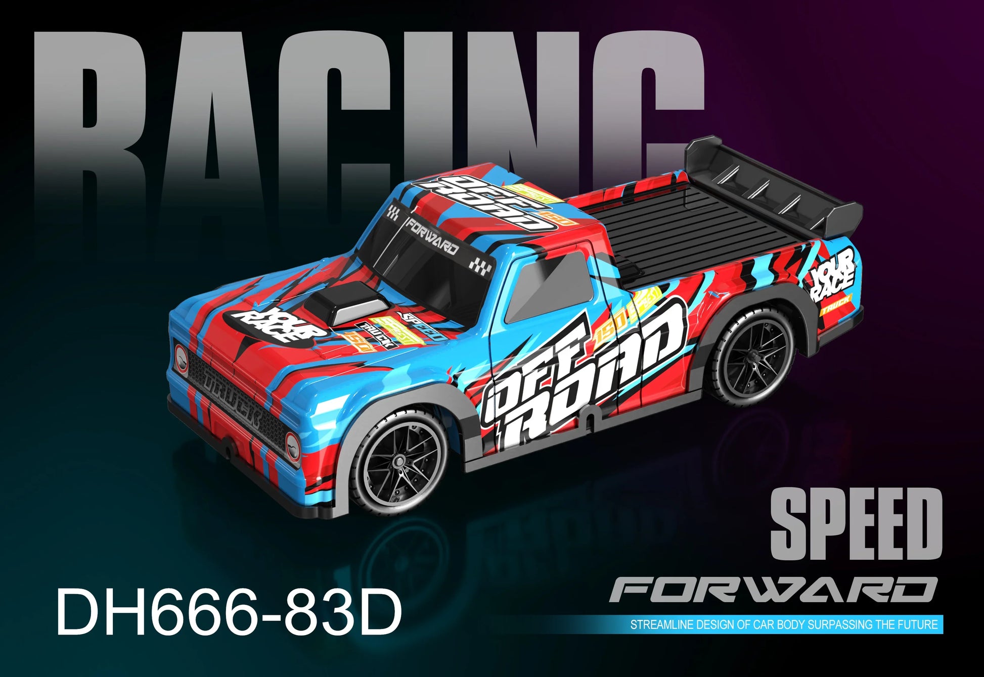 HKM-039315 1:16 High Speed Remote Control Drift Car - 4WD Pickup Stunt Vehicle with Luminous Design, Indoor-Outdoor Fun