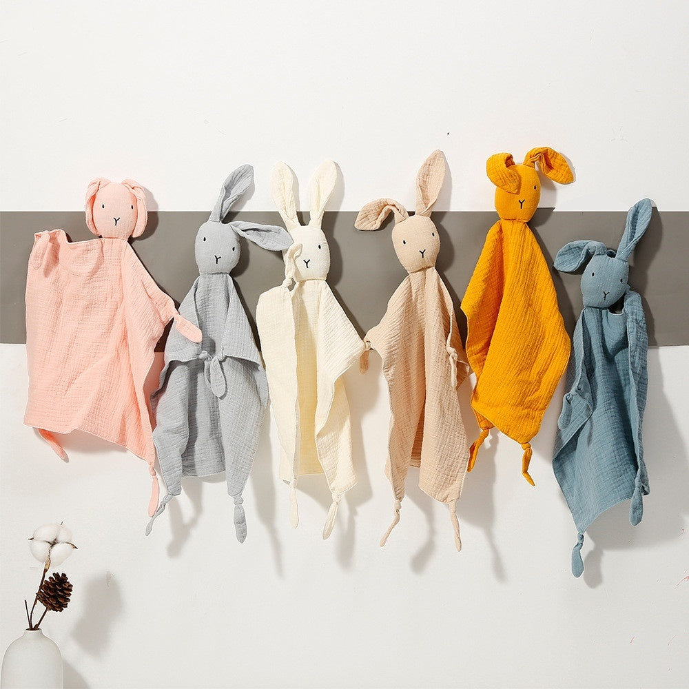 HKM-039315 Cotton Gauze Sleeping Doll Rabbit with Towel - Infant Sensory Development Toy