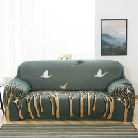HKM-039315 Modern Stretch Sofa Cover in Vine Blossoms for Combination Sofas - Various Sizes Available