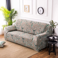 HKM-039315 Modern Stretch Sofa Cover in Vine Blossoms for Combination Sofas - Various Sizes Available