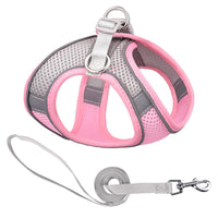 HKM-039315 Reflective Mesh Pet Harness with Leash for Comfortable Walks