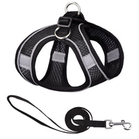 HKM-039315 Reflective Mesh Pet Harness with Leash for Comfortable Walks