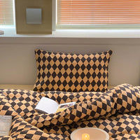 HKM-039379 Cotton Plaid Pillowcase - Skin-Friendly 48x74cm Single Size