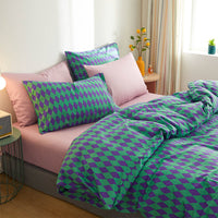 HKM-039379 Cotton Plaid Pillowcase - Skin-Friendly 48x74cm Single Size