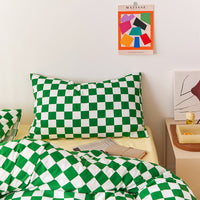 HKM-039379 Cotton Plaid Pillowcase - Skin-Friendly 48x74cm Single Size
