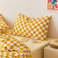 HKM-039379 Cotton Plaid Pillowcase - Skin-Friendly 48x74cm Single Size